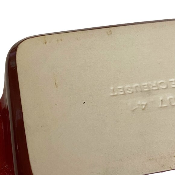 Le Creuset Stonewear Red Enamel Rectangular Baking Dish Small 7x5 - Picture 6 of 10